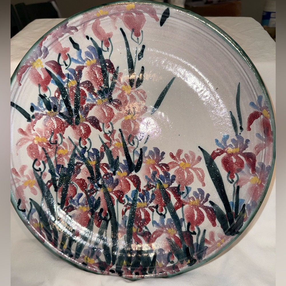 Nausika Richardson rare hand painted Iris platter